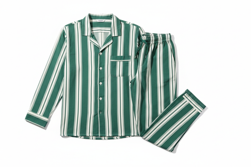 Pijama con rayas verdes para hombre