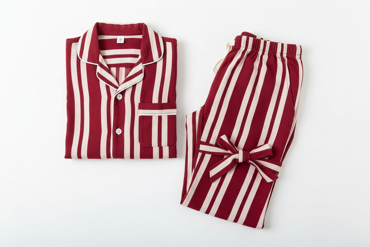 Pijama para hombre color rojo con blanco